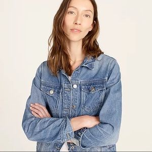 J.CREW- Distressed Classic Boho Denim Jacket-Sz L
